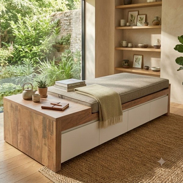 Living Room Furniture Divan BLOOM - (Four Shoe-Drawers) wooden Furniture Sri Lanka