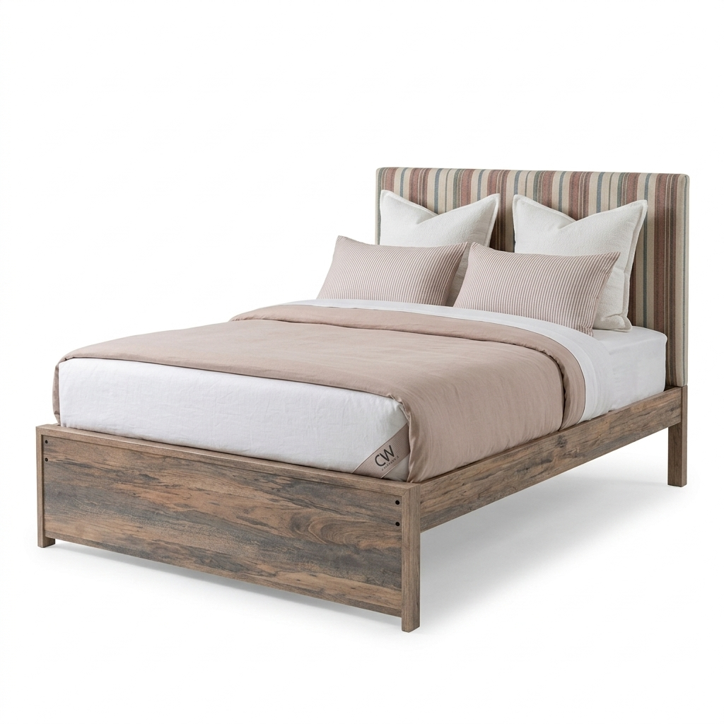 BED DOUBLE BLOOM 75X48 AM/WHT WASH