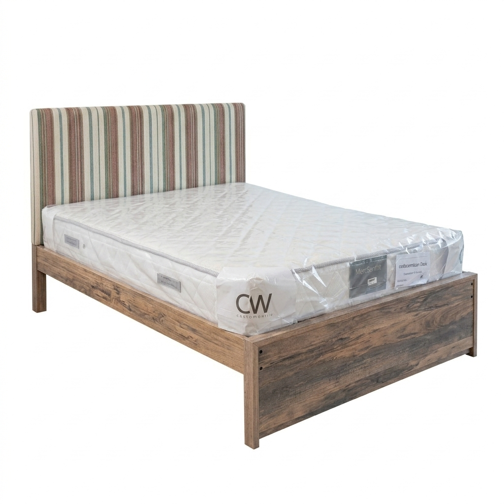 BED DOUBLE BLOOM 75X48 AM/WHT WASH