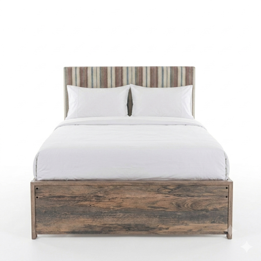 BED DOUBLE BLOOM 75X48 AM/WHT WASH