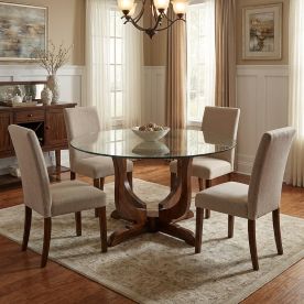 Dining Room Furniture Dining Table HABARANA - (Glass Top) Wooden Furniture Sri Lanka