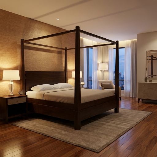 Bedroom Furniture BED LORA - FOUR POSTER wooden Furniture Sri Lanka